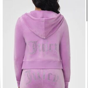 NWT Juicy couture dewberry pink purple velour tracksuit bling logo size large